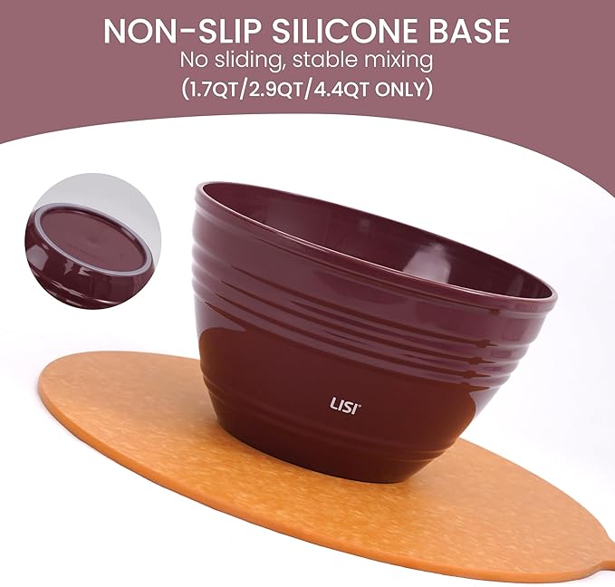 LISI 6 Pack Mixing Bowl Set with Lids, Plastic Bowls for Kitchen, Nesting Salad & Meal Prep Bowls, BPA-Free, Large Storage Bowl with Airtight Lids