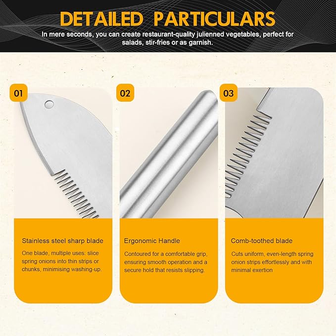 3pcs New Stainless Steel Multi-purpose Julienne Peeler, Vegetable Julienne Slicer Handheld, Quick & Easy Kitchen Shredder Tool, Comfortable Handle & Hanging Hole for Carrot, Cucumber