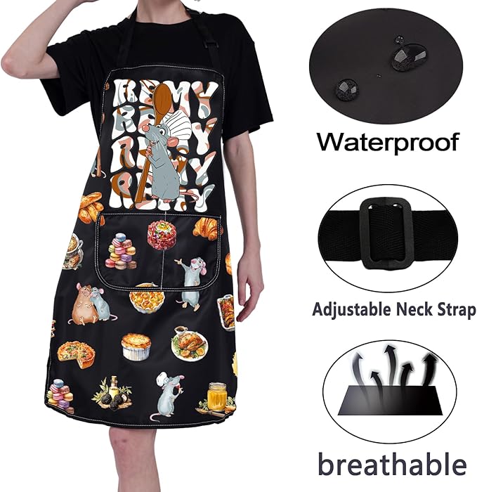 CMNIM Remy Rat Apron - Women's Rat Inspired Chef Apron with Pockets