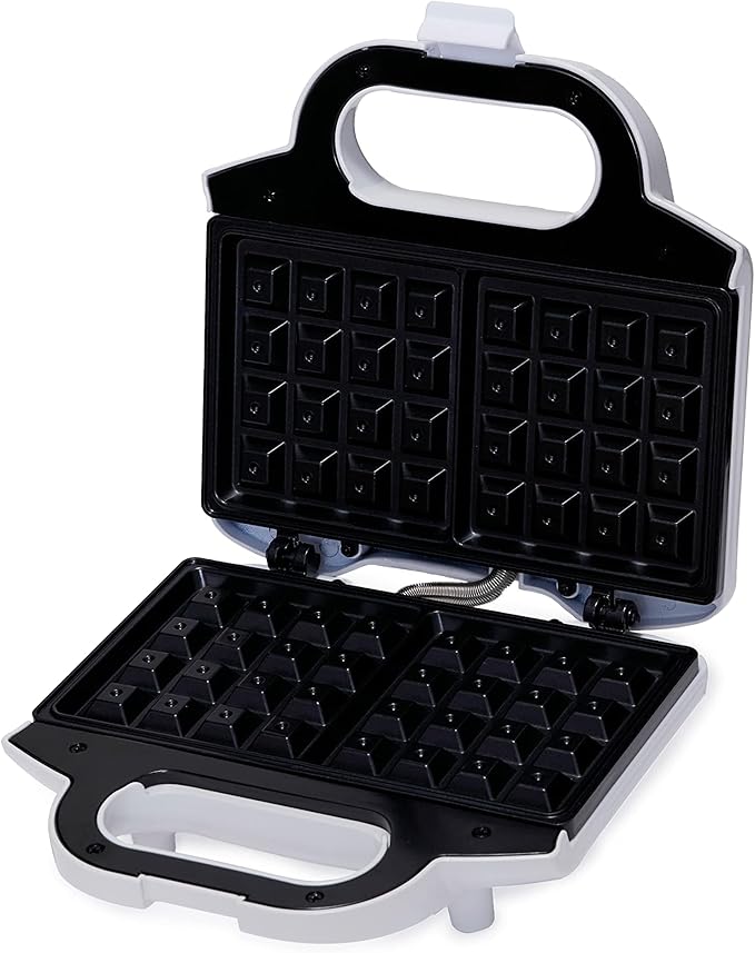 Amazon Basics Waffle Maker 2-Slices White with Non-stick coating and Easy to Clean, 700W