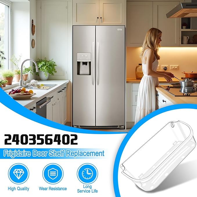 UPGRADED 240356402 Refrigerator Door Bin Compatible with Frigidaire Door Shelf Replacement Frigidaire Gallery Door Shelf Refrigerator Shelves FGHS2631PF4A FFSS2615TS0 LFSS2612TF0 LFSS2612TE0 Door Bin