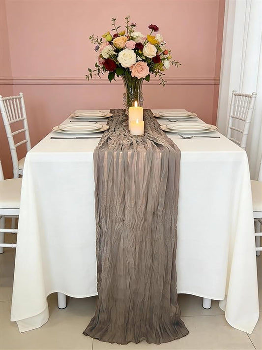 3 Pack Nude Cheesecloth Table Runner -17×120 Inch Gauze 10 FT Long Cheese Cloth Table Runners for Bridal Wedding Party Baby Shower Holiday Birthday Home Easter Decor (Nude, 3PC)