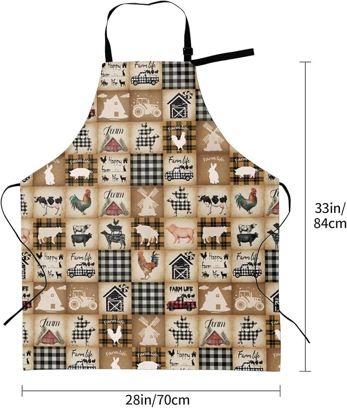 Apron with Pockets Aprons for Women Men Kitchen Chef Apron for Cooking Gardening Server Waitress Painting