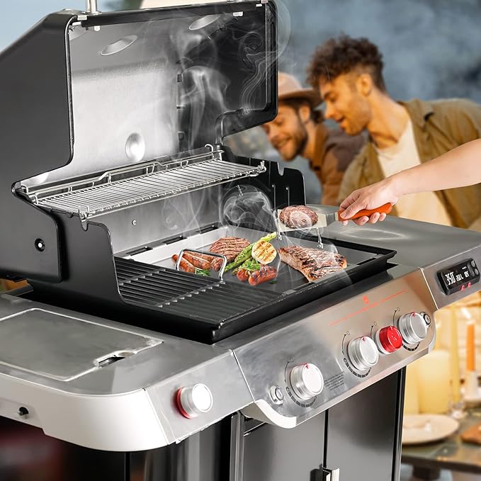 onlyfire BBQ Flat Top Griddle with 2 Handles for Weber New Genesis 2022 Gas Grills, Replacement Cooking Griddle for Weber Crafted Frame Kit