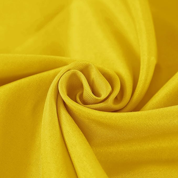 Fokitut 2 Pack Waterproof Round Tablecloth, 120 Inch, Stain Resistant and Wrinkle Polyester Table Cloth, Fabric Table Cover for Kitchen Dining, Wedding, Party, Holiday Dinner-Yellow