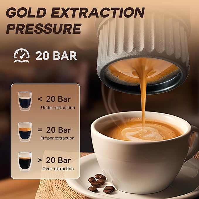 BeanzTrip H02 PRO Portable Espresso Machine, Travel Coffee Maker fits NS Capsule & Ground Coffee, Christmas Gift Camping Small Mini Coffee Machine with Self-heating, Electric Espresso Maker