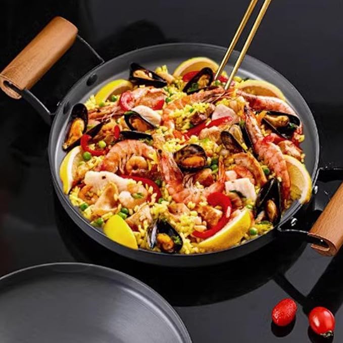 Omabeta Braiser Pan,Multifunction Induction Cooking Fry Pan with Dual Handles for Home Kitchen Cookware,Aluminum Alloy (26cm)