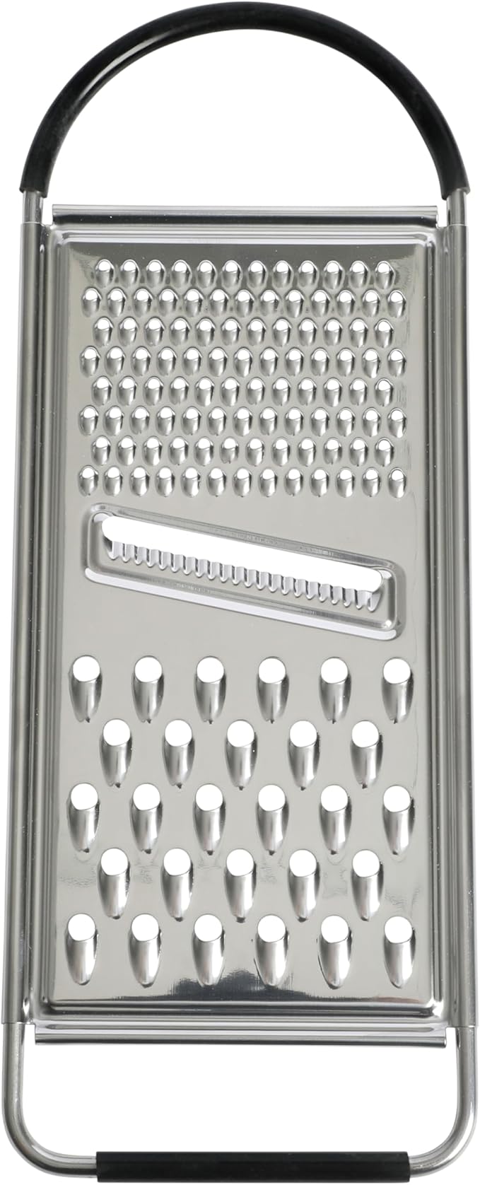 Oster Helmsdale Flat Cheese Grater With Anti-Slip Handle, Stainless Steel Zester/Multi-Functional Tool for Kitchen Preperation, Black