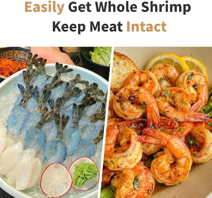 Shrimp Deveiner Tool Shrimp Peeler and Deveiner Tool Stainless Steel Shrimp Cleaner Seamless Shrimp Peeler Shrimp Deveining Tool Knife for Easy Shrimp Deveining (Blue)