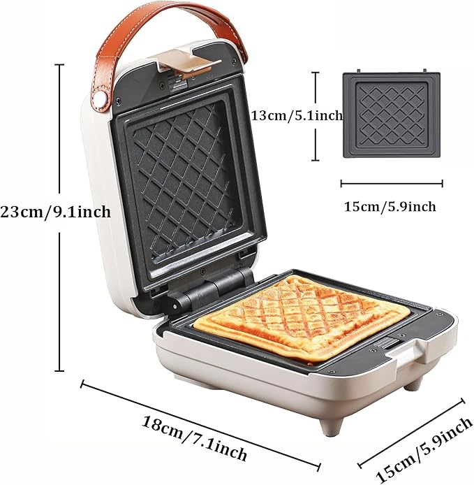 3 in 1 Sandwich Maker Nonstick Panini Press Waffle Maker Bubble waffle Egg puffs Electric Grill with Non-stick Coating & Removale Plates for Breakfast Afternoon tea