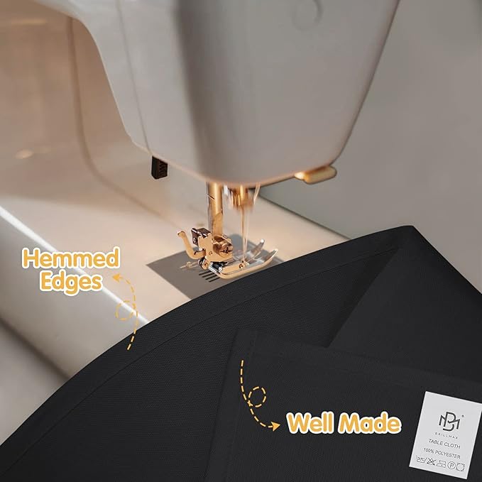 BRILLMAX 8 Pack Black Tablecloths 60 x 102 Inch for 6ft Rectangle Tables - 150 GSM Polyester Fabric, 15" Standard Drop, Water, Stain & Wrinkle Resistant Cloth Cover for Wedding Banquet Dining Buffet