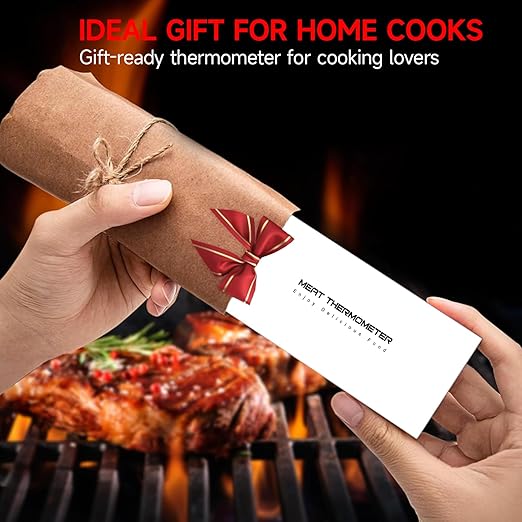 Digital Meat Thermometer 1 Second Instant Read Thermometer for Cooking,Grilling, Candy, BBQ, 180°Folding Probe IP67 Waterproof LCD Screen Thermometer Gifts for Her