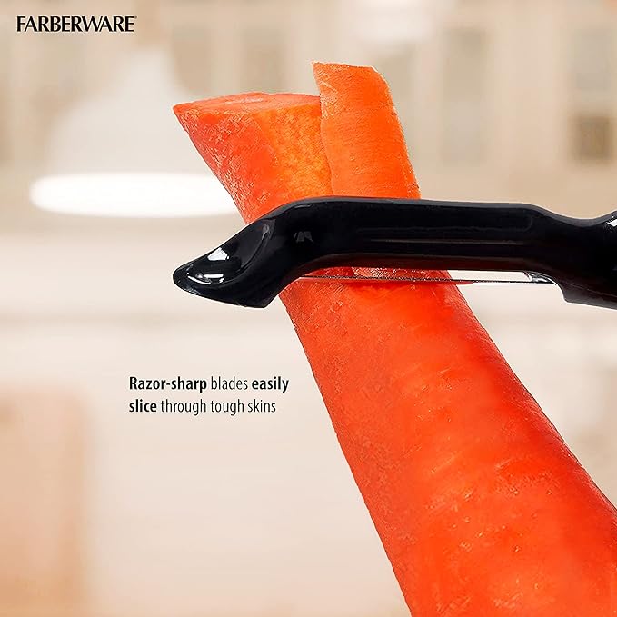 Farberware Professional Euro Peeler and Y-Peeler Set, 8-Inch and 5-Inch, Black