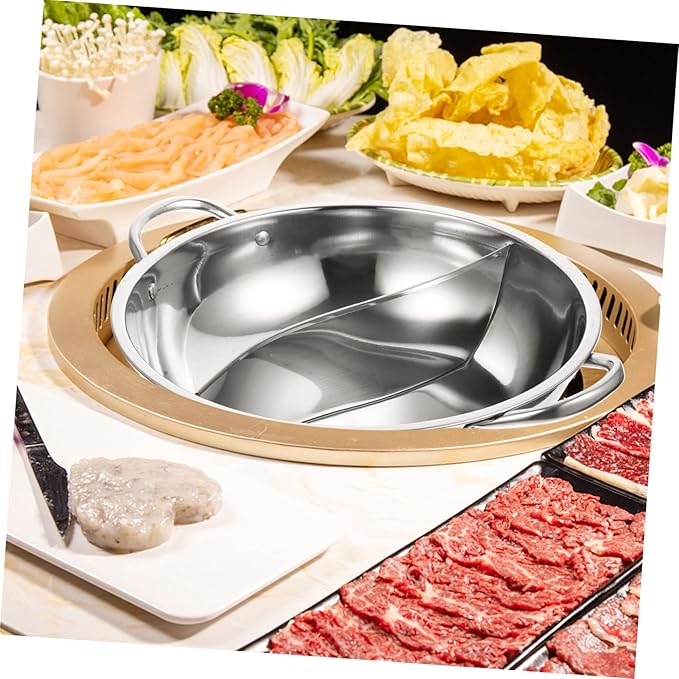 Shabu Shabu Split Hot Pot Electric 304 Stainless Steel Double Flavor Hot Pot Cooker