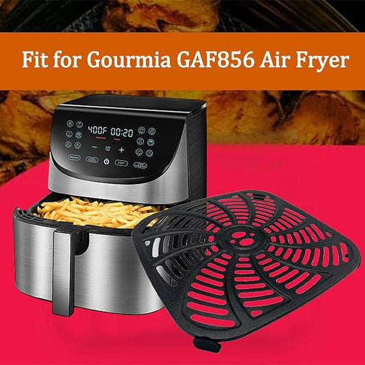 GSZN 8QT Square Air Fryer Grill Pan for Gourmia GAF856 Air Fryers, Upgraded Nonstick Air Fryer Grill Plate Insert Rack Crisper Tray Plate Grate Grid Shelf for Gourmia 8QT Air Fryers, Dishwasher Safe