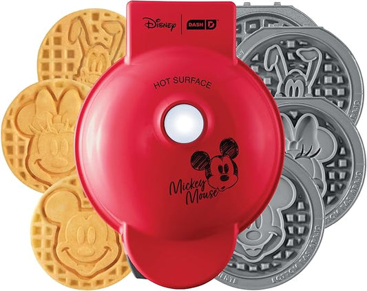 Disney | Dash MultiMaker® Mini Maker System - Electric Waffle Maker & Swappable Plates - 1 MultiMaker®, 4 Plates, Mickey Mouse & Friends Design, Aluminum
