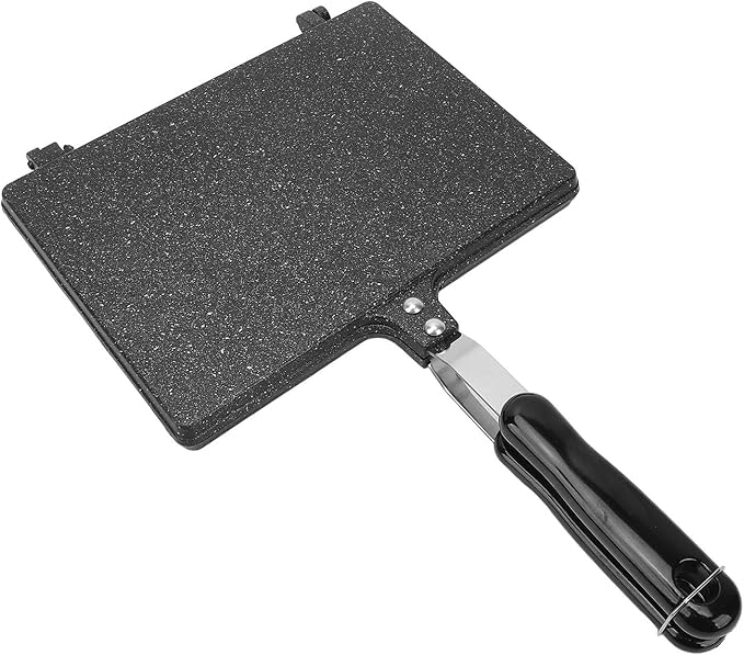 Walfront Stovetop Toasted Sandwiches Maker, Non Stick Grilled Panini Maker, Aluminum Alloy for Waffles, Breakfast, for Home Kitchen and Camping