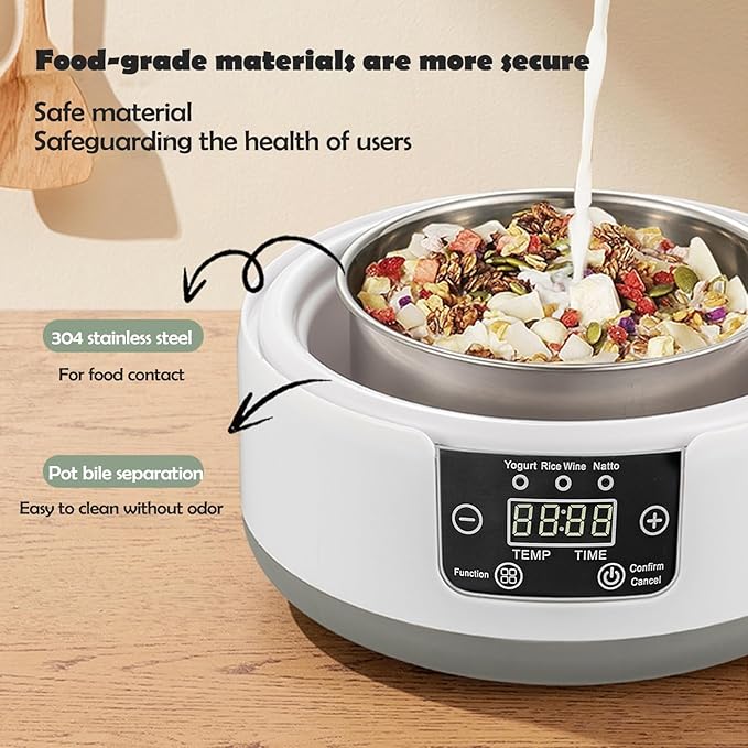 Yogurt Maker Machine, Yogurt Maker 36 Hour, Electric Yogurt Maker With Temperature & Time Control, 1.2L Multi-Function Yogurt Machine Automatic Perfect Gifts for Men & Women B