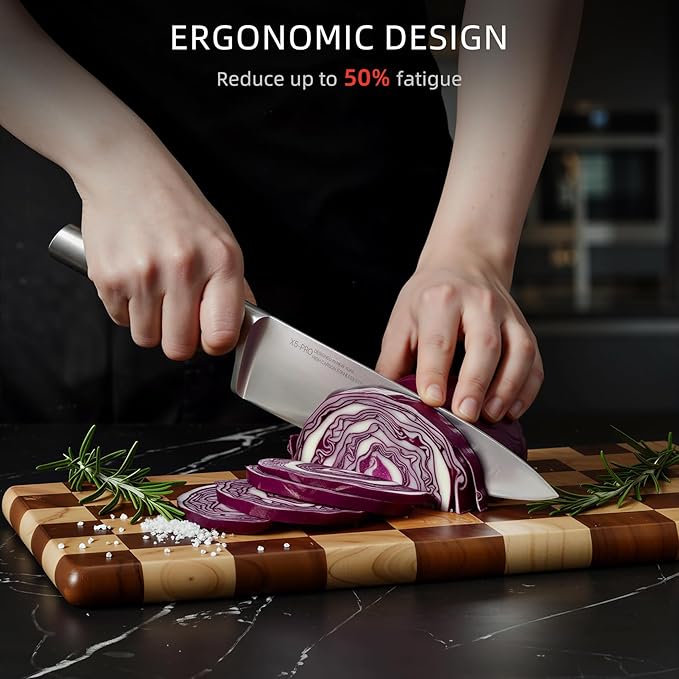 Kitchen Knife Block Set, 12-Piece with Sharpener | Japanese High Carbon Stainless Steel Knives Set for Kitchen