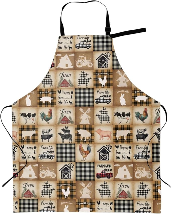 Apron with Pockets Aprons for Women Men Kitchen Chef Apron for Cooking Gardening Server Waitress Painting