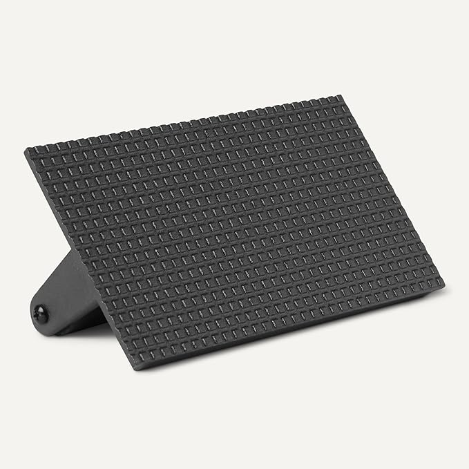 Amazon Basics Cast Iron Burger Press with Wooden Handle, Rectangle, 8.11 x 4.2 x 2.7 inch, Black, 1-Pack