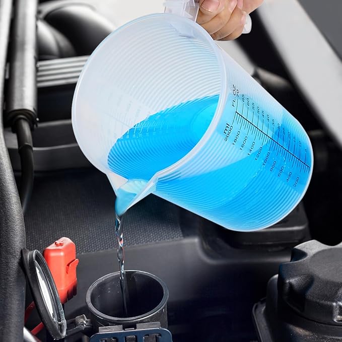 Large Measuring Pitcher for Kitchen, 70oz/2000ml Transparent Plastic Container with Handle, Dual Scale Markings (70oz / 2000ml)