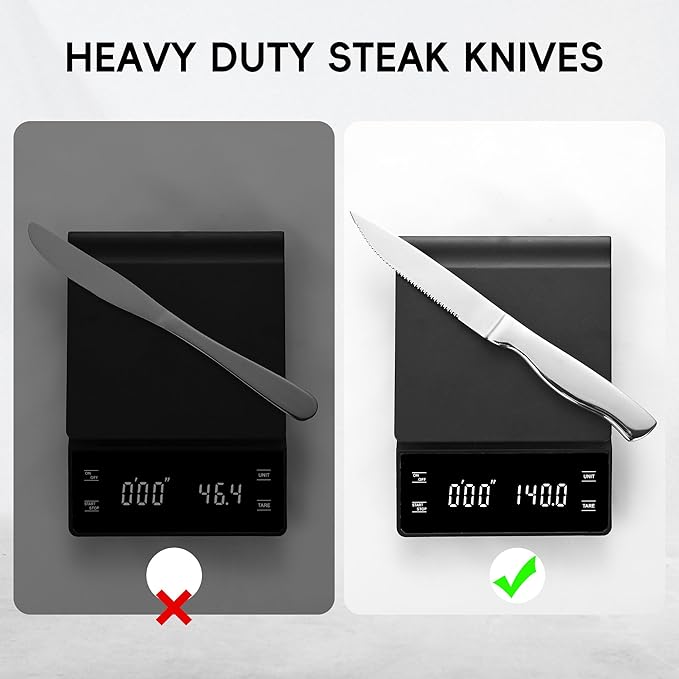 Serrated Steak Knife, Heavy Duty Kitchen Steak Knives, High End Steak Knives Dishwasher Safe, Steak Knife Set of 8, Stainless Steel Knives