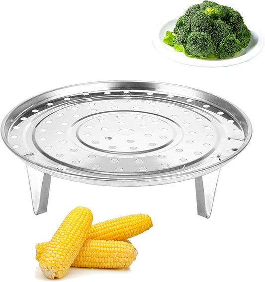 Stainless Steel 8.5 inch Steamer Basket with Removable Stand for Instant Pot Steamer Cooking, Silver 1PC
