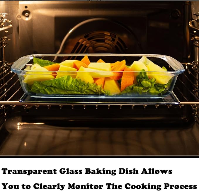 Small Glass Baking Dish for Oven, 1.6L Casserole Dishes for Oven, 11.6x6.9 Glass Baking Pan