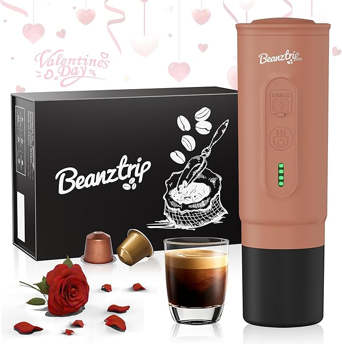 BeanzTrip H02 PRO Portable Espresso Maker, Mini Electric Coffee Maker Compatible with Ground Coffee & NS Capsule, Christmas Gift, 20 Bar Travel Espresso Machine with Self-Heating for Camping, RV