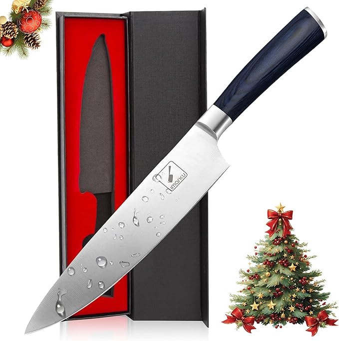 imarku Chef Knife - 8 Inch Pro Kitchen Knife, High Carbon Stainless Steel Japanese Knife, Chef's Knives with Ergonomic Handle, Ultra Sharp Knife, Gifts for Men and women,Blue Handle Gyutou Knives