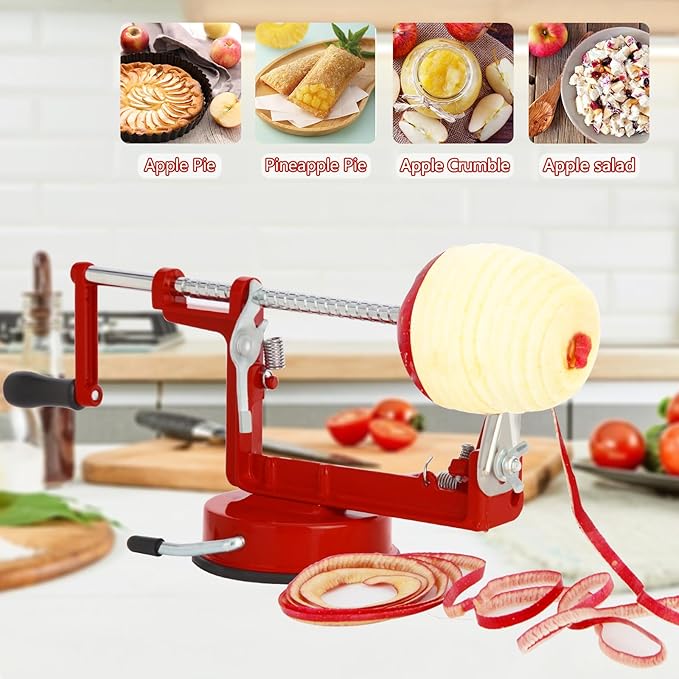 Apple Peeler and Core Remover, Stainless Steel Blade Apple Slicer, Fruit Cutting Machine, Convenient and Interesting Creative Kitchen Tool Gift,Comes with Replacement Blades