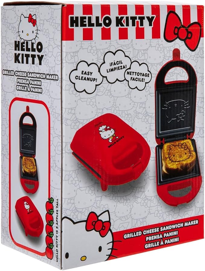 Hello Kitty Sandwich Maker, Electric 520W, Red, 6 x 8.75 inches