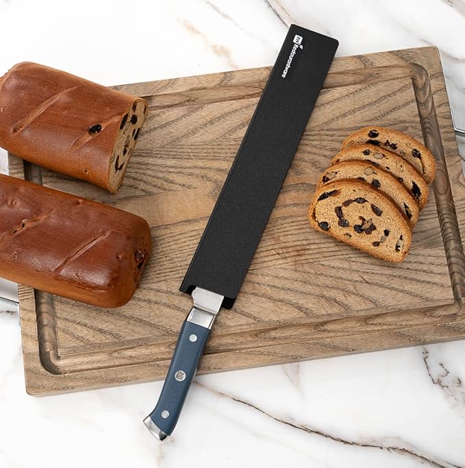 Sensei 12 x 2 Inch Knife Sleeve, 1 Knife Protector - Fits Chef Knife, Felt Lining, Black Plastic Knife Blade Guard, Durable, Cut-Proof - Restaurantware