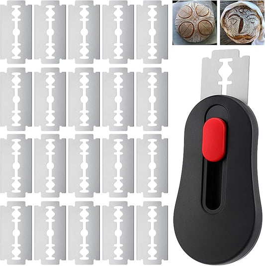 SUMAJU Magnetic Bread Lame with Extractable Blade - 20 Razor Blades,Dough Scoring Tool for Sourdough Breads baking & Bread Making Tools