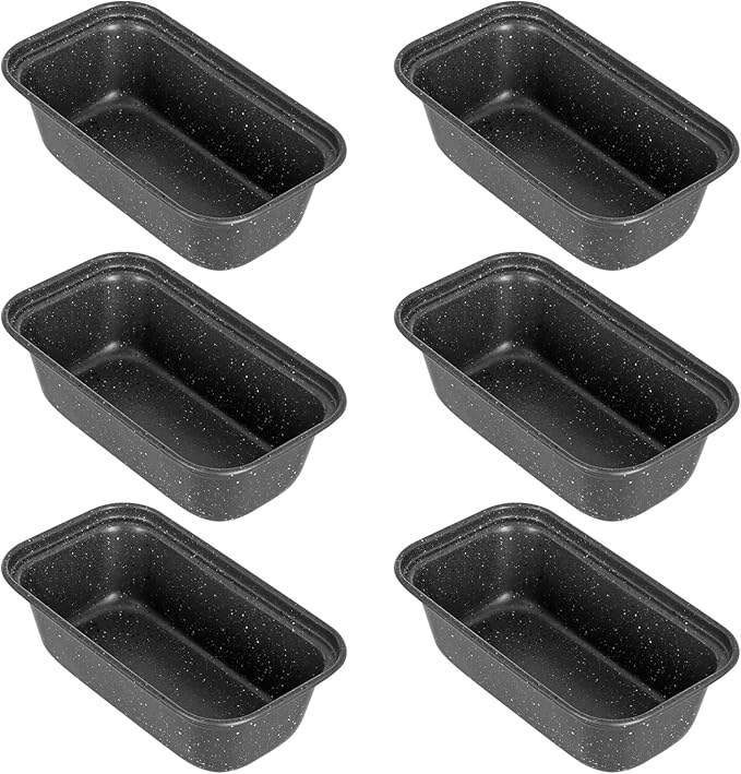 Walooza Mini Loaf Pan, 6x3 Inch Nonstick Bread Pans for Baking, Oven & Air Fryer Safe Small Banana Bread & Meatloaf Pan, Carbon Steel Baking Tins for Homemade Bread (Mini Loaf Pan(6-pack))