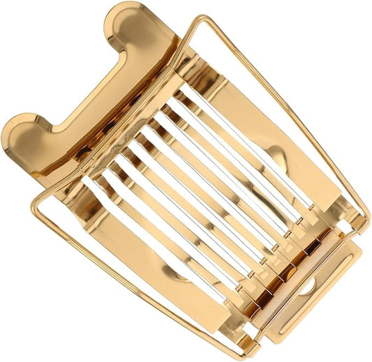 Multipurpose Stainless Steel Egg Slicer with Wire Cutter for Hard Boiled Eggs, Handheld Kitchen Tool for Home Use, Fruit and Vegetable Separator, Gold Color