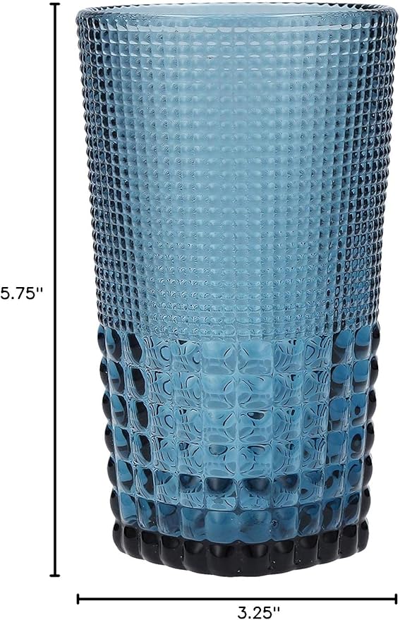 Fortessa Malcolm Iced Beverage Cocktail Glass, 15-Ounce, Cornflower Blue