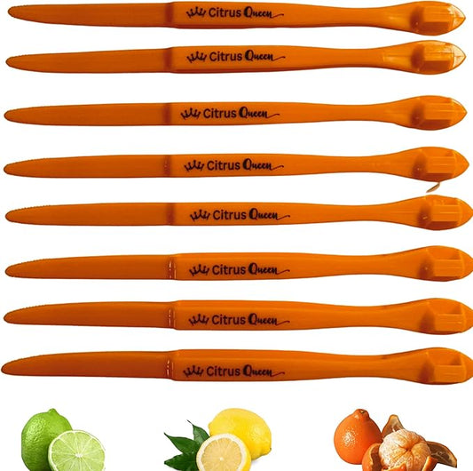Orange Peeler Tool Set - 8 Pack Citrus Peeler for Easy Fruit Peeling, Dual-End Kitchen Gadgets for Oranges Lemons Limes, Long Handle Lightweight