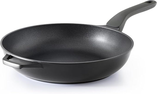PRICUSIS Nonstick Frying Pan, 8/10/12 Inch Skillet with Stay Cool Handle, Fully Coated, Induction Compatible & Oven Safe, 100% Dishwasher Safe, PTFE & PFOA Free（12 Inch, Black Sesame）