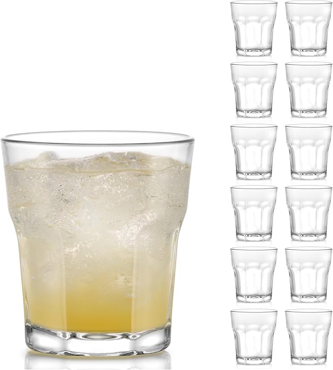 Libbey Gibraltar DuraTuff Rocks Glasses, 10-Ounce, Set of 12, Durable Restaurant-Quality Whiskey and Cocktail Glassware, Dishwasher Safe