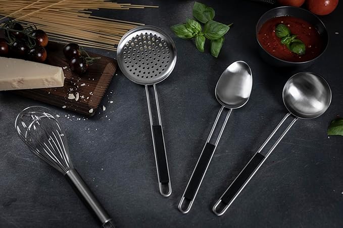 Kuhn Rikon Essential Ice Cream Scoop – Stainless Steel Curl Spoon with Long Handle for Effortless Scooping