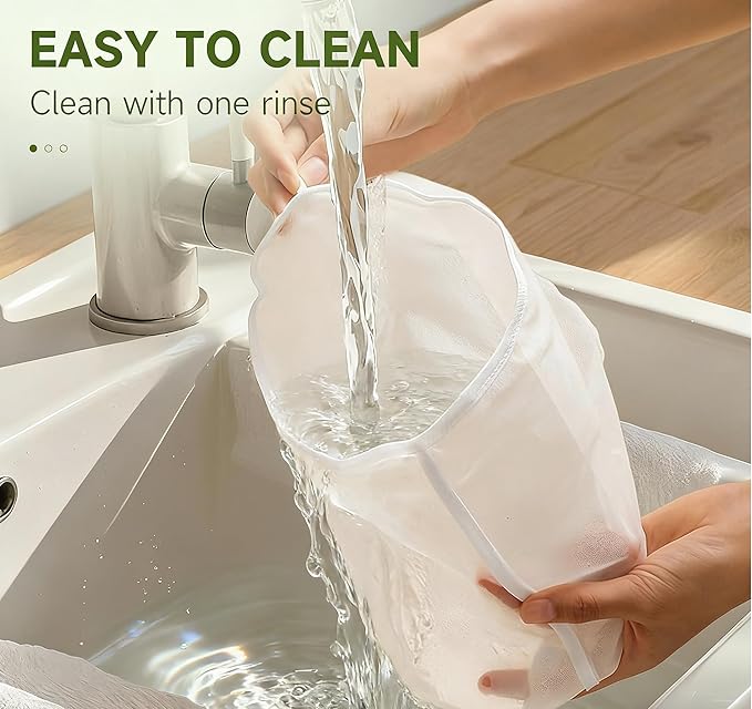 2025 New Soy Milk Bag, Organic Unbleached Cotton Cheesecloth or Food Strainer, Nut Butter Bag Reusable for Straining Oat Filter, Dumpling Fillings Straining, Fine Mesh Cheese Cloth Making (Large)