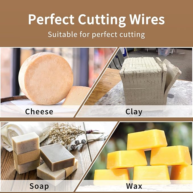 Stainless Steel Cheese Slicer Wires 32" Long, for Soft and Hard Cheese, Butter, Soap(3 Cutting Replacement Wires Only 32" Long)