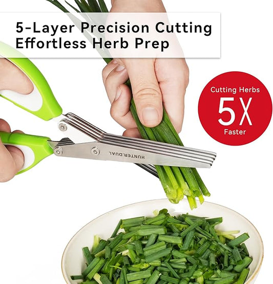 Kitchen Scissors for Food, HUNTER.DUAL Heavy Duty Come Apart Poultry Shears for Cooking, All Purpose for Cutting Chicken, Meat, Fish & Vegetables (Green, White, 8.66 Inch)