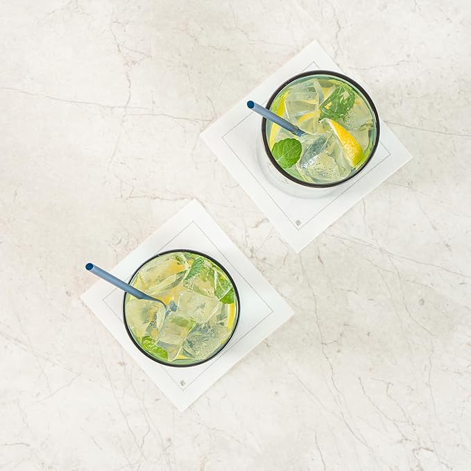Restaurantware-Vetri 16 Ounce Tall Drinking Glasses, 24 Dishwashable Beverage Glasses - No-Lead, Elegant, Blue Glass Tumblers, Ideal For Water, Juice Beer, Cocktails, Liquor, Iced Tea, And More