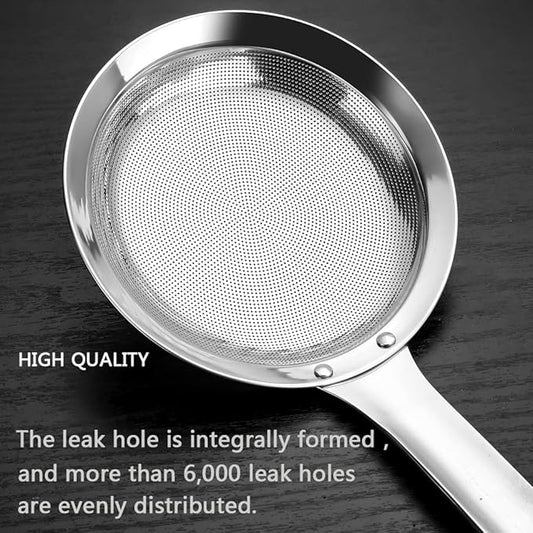 Kitchen Skimmer Strainers Stainless Steel Mesh Colanders Food Strainers Set Fine Mesh Sieve With Handle Slotted Spoon Handheld Fry Oil Filter For Cooking Vegetable Strainer Foam Hot Pot 2Pack