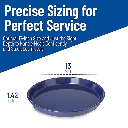 Carlisle FoodService Products Plastic Serving Tray, 13 Inches, Cobalt