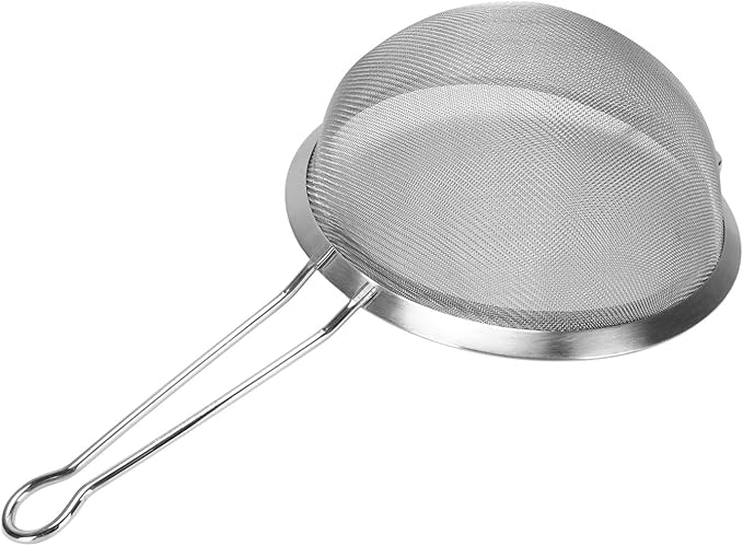 316 Stainless Steel Mesh Strainer, Large Wire Sieve Sifter Colander, Food Strainer Steel Colander with Sturdy Handle for Pasta Fruits Vegetables