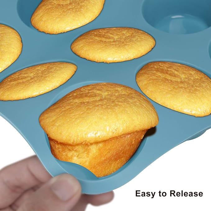 Economical 7in1 Nonstick Silicone Baking Cake Pan Cookie Sheet Molds Tray, Heat Resistant Bakeware Tools for Muffin Loaf Bread Pizza Cupcake